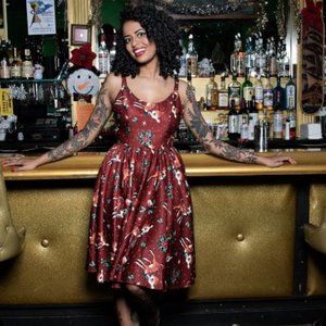 Sourpuss Deer Me Sweets Dress in Cinnamon